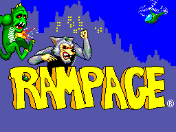 Rampage title screen for Sega Master System